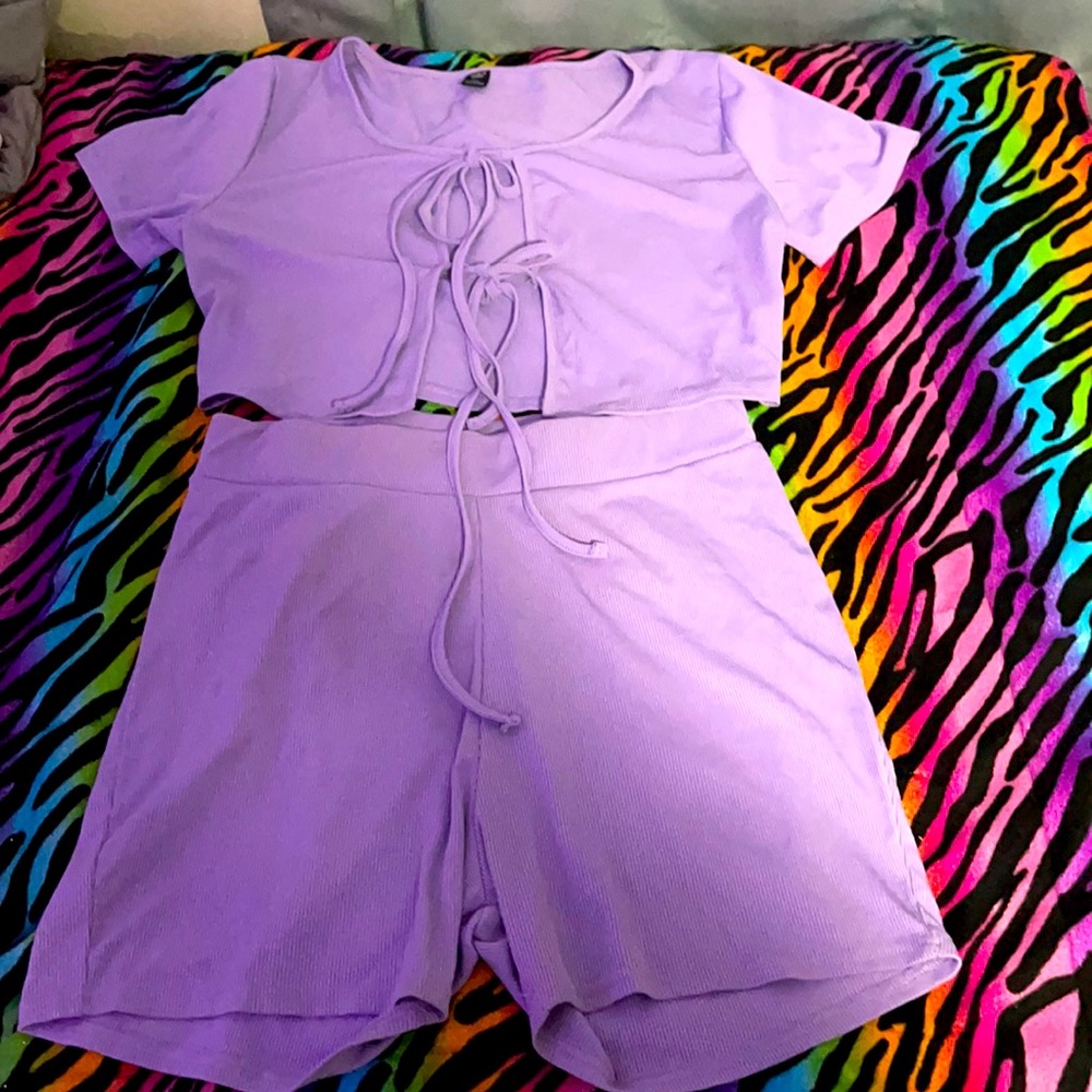 Plus size Light purple two piece SHEIN outfit